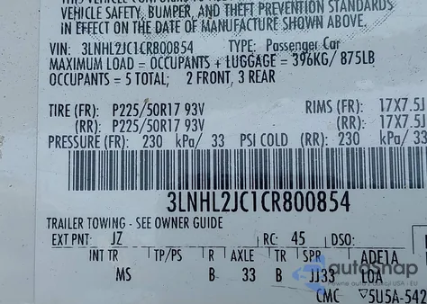 2012 Lincoln Mkz from USA, damaged, VIN 3LNHL2JC1CR800854